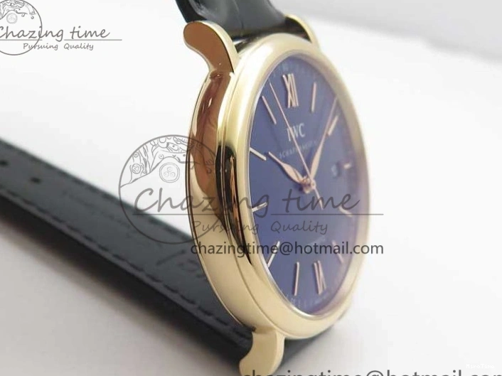 MIROTIME 0319 MoistureWicking Portofino Automatic RG IW356522 FKF 1:1 Best Edition Blue Dial on Black Croco Strap A 7109